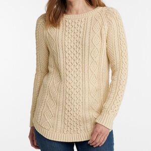 Women's Cream Cable Knit Sweater